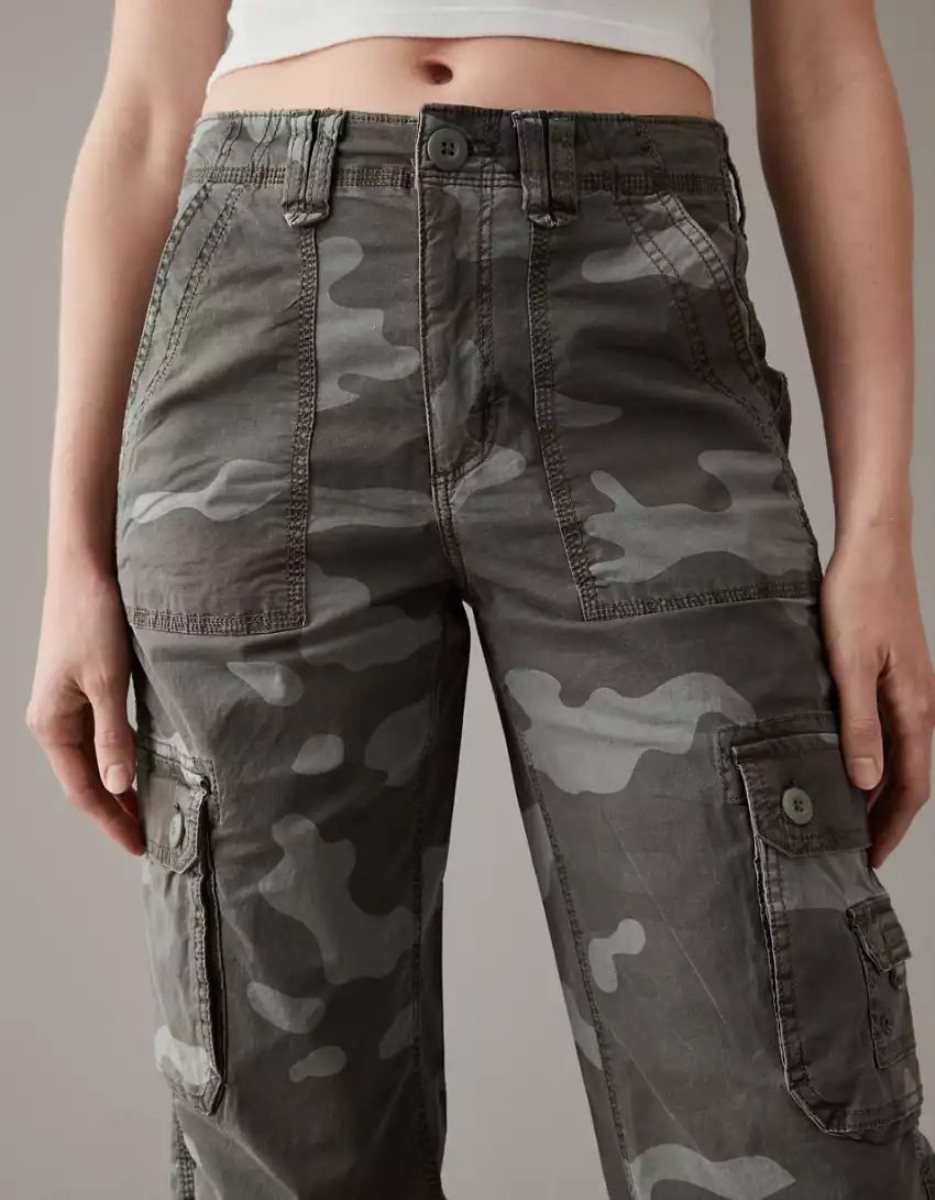 Jean American Eagle AE Snappy Stretch Baggy Jogger Camouflage Vert Femme | CYW-26238427